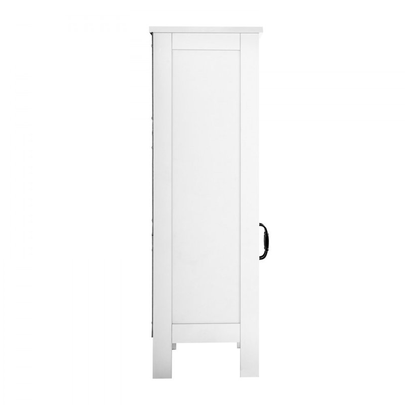 Armoire de rangement en bois pour salle de bain avec tablette réglable 2 portes - blanc