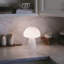 Mushroom 12.75 in. Vintage Inspired Modern LED Bedside Table Lamp with Frosted Glass Shade - Light Bulb Included