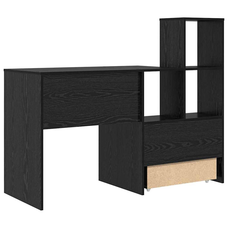 Desk 131.5 X 50 X 106.5 Cm Engineered Wood, Black Oak