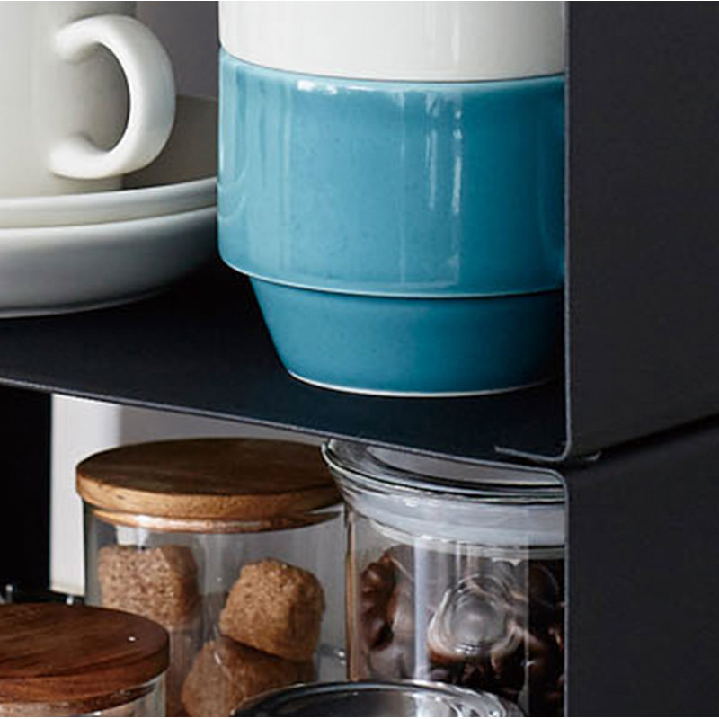 Étagère de cuisine Tower Yamazaki Home, empilable jusqu'à deux, Noir, H 5,5 po x l 12 po x P 8,6 po