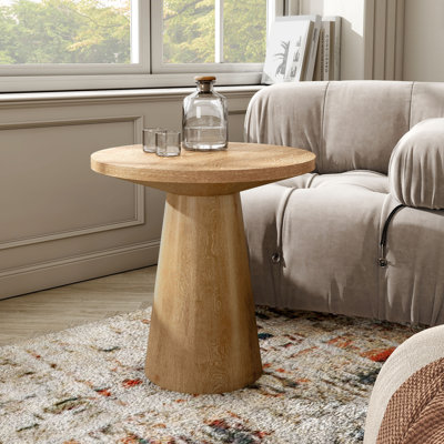 Astromeritis Round Solid Wood Base End Table