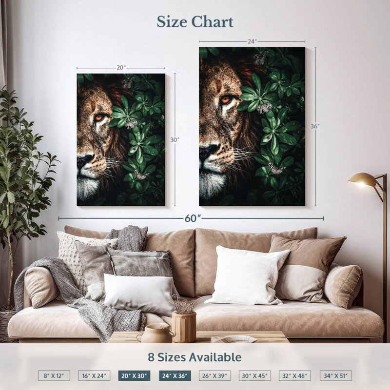 Brampt Lion Duet Jungle, 36" H x 24" W