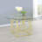 Alecto Round Glass Top Metal Base Dining Table-1790607090