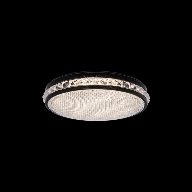 Kristally 1 Light Crystal LED Flush Mount, Black