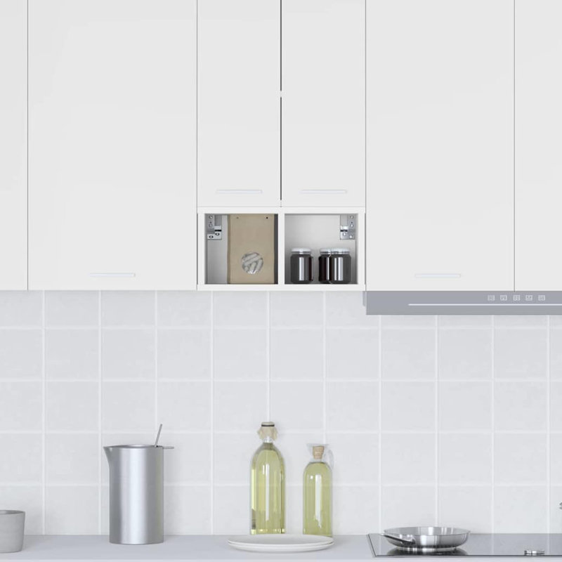 Vidaxl Hanging Cabinet With Storage Riga Black Oak 30 X 29.5 X 40 Cm, 40cm H x 20cm W x 29.5cm D, White
