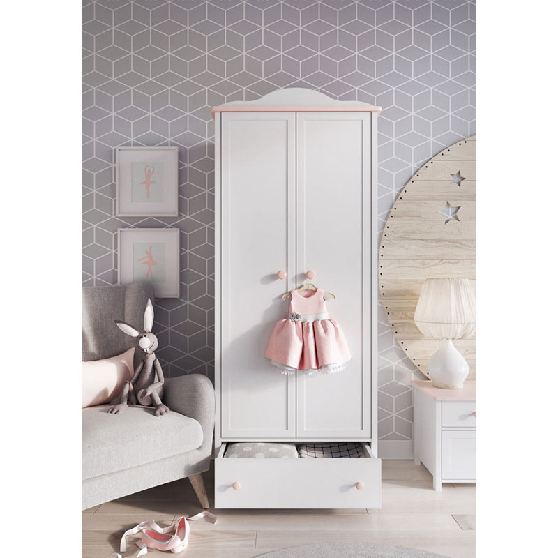 Dearies 2 Door Solid + Manufactured Wood Wardrobe