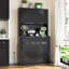 Armoire de rangement pour garde-manger de 71 po avec tiroirs et portes avec support à micro-ondes et prises de courant pour le salon
