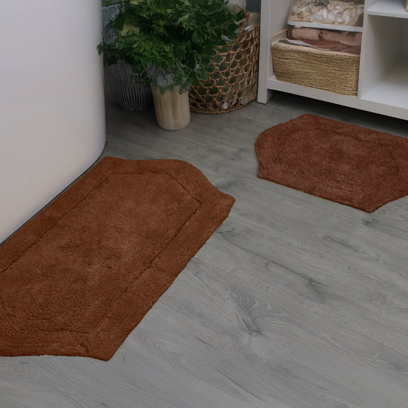 Ensemble de 2 tapis de bain Morissette (17 po x 24 po, 21 po x 34 po), Chocolat