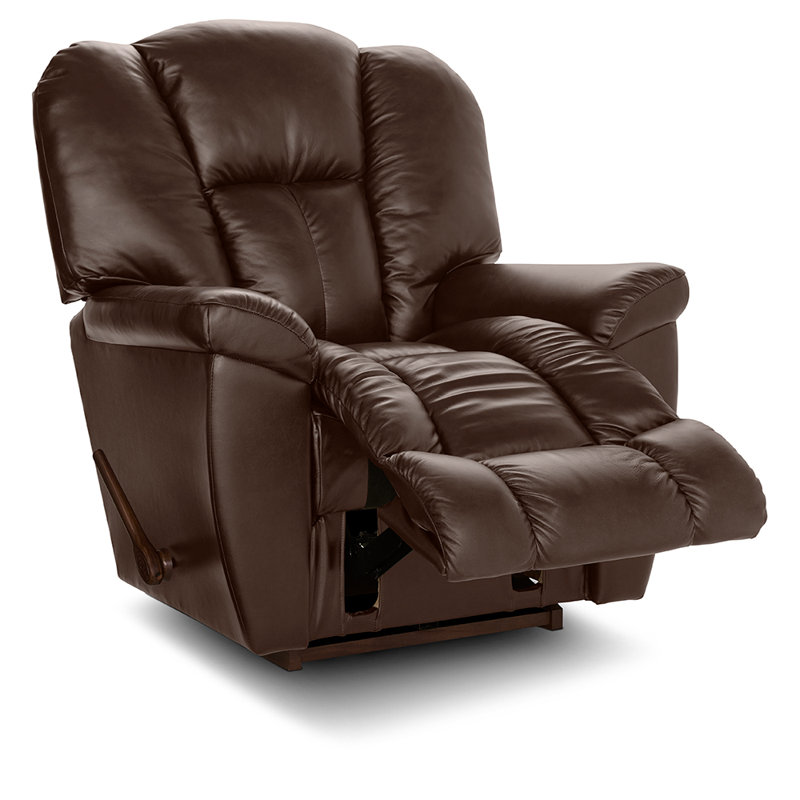 Maverick Leather Match Manual Rocking Recliner, Brown