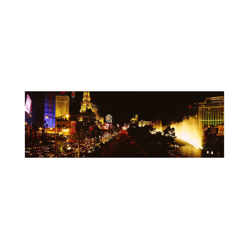 Buildings Lit Up At Night, Las Vegas, Nevada, USA #4 - Wrapped Canvas Panoramic Print, 182.88 cm H x 60.96 cm W