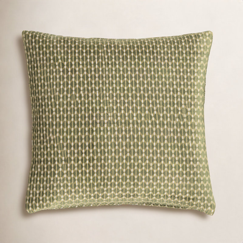 Avry Lombardi Textured Throw Pillow, Green, Square 20", Feather