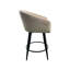 Tabouret de bar pivotant à assise cylindrique et base en métal, recouvert de tissu champagne-155976803