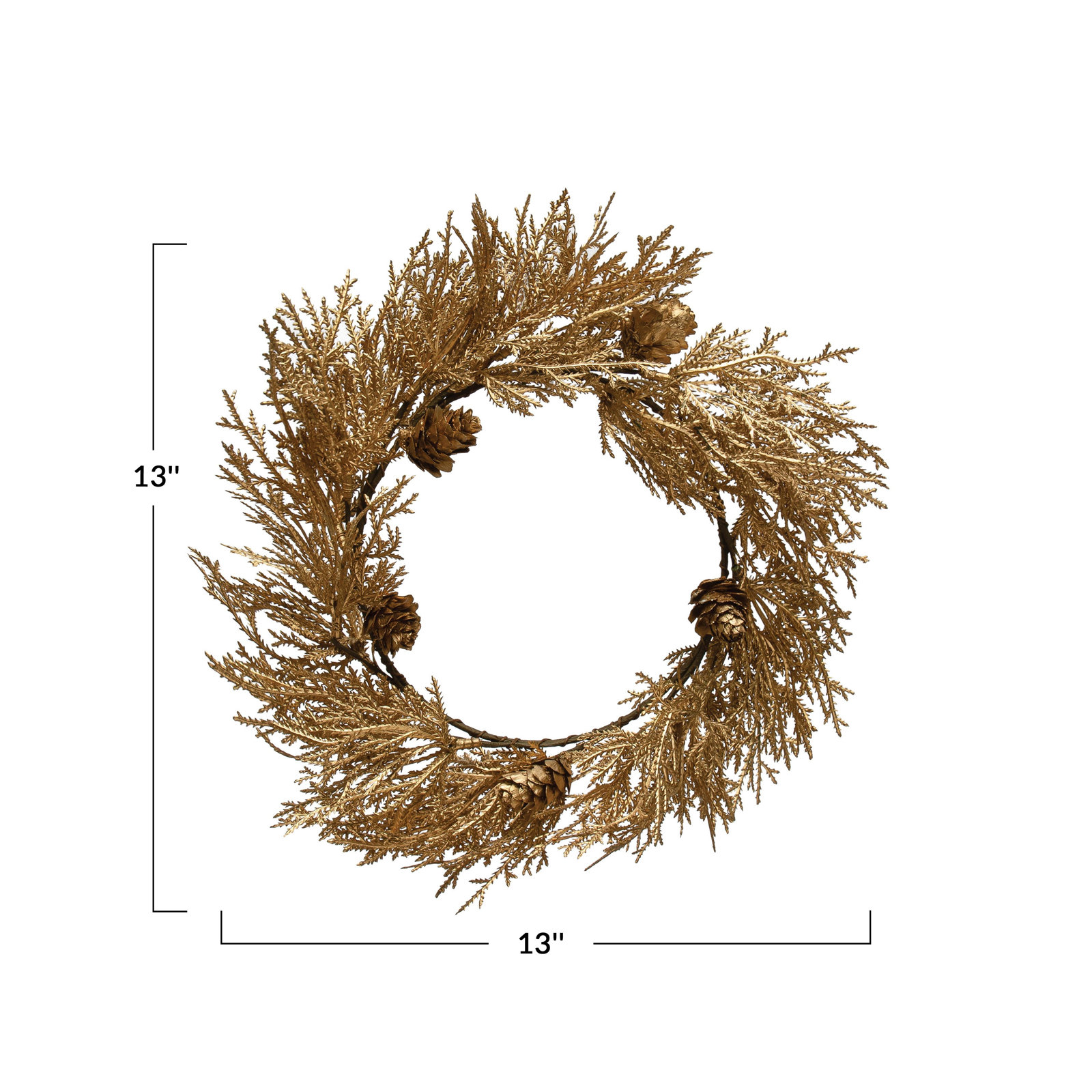 13'' Dried Pinecone Polyester Wreath