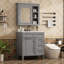 Ensemble de meuble-lavabo sur pied 30 "avec armoire à miroir-1766112597-1766112598