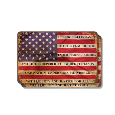 I Pledge Allegiance to the Flag (2 Pack) 7 Inch x 10 Inch Aluminum Sign
