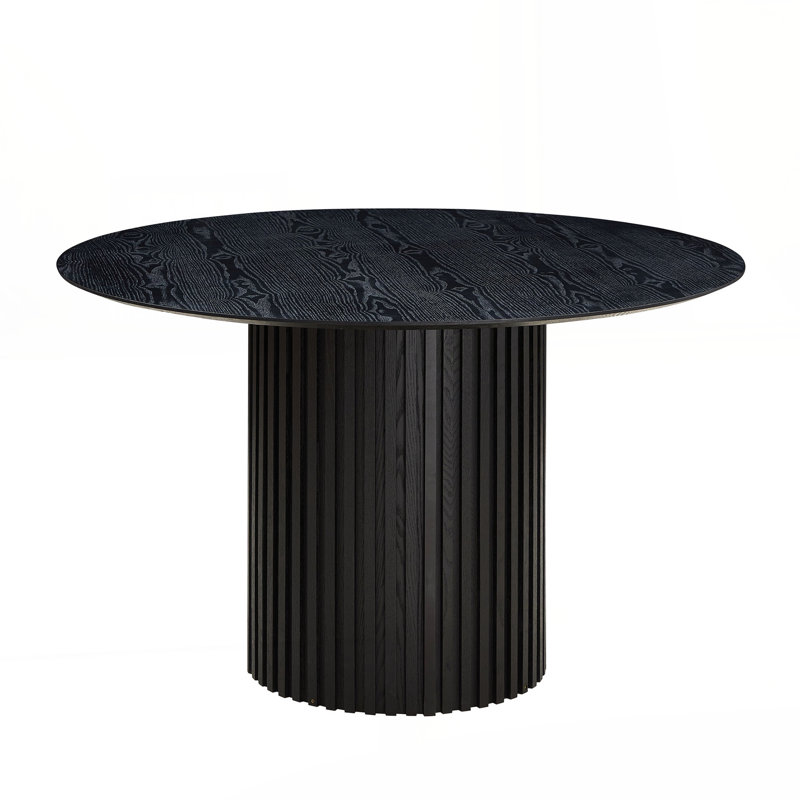Table de salle à manger 46,45 pouces en panneau de fibres à densité moyenne pour salle à manger, Noir