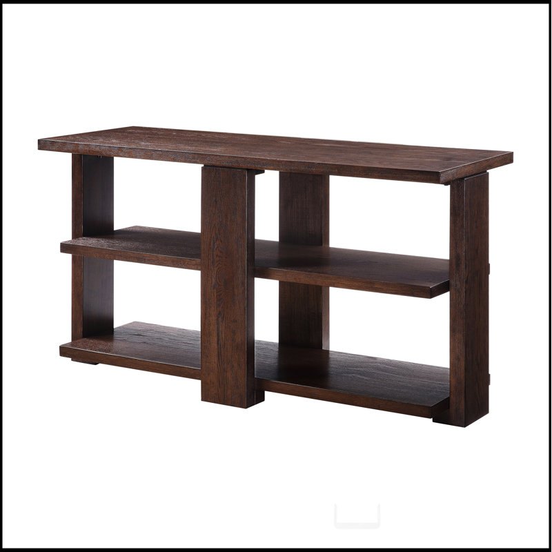 Walnut Sofa Table with 2-Shelf