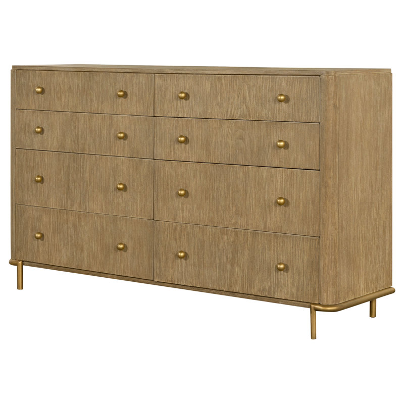 Commode 8 tiroirs Kevin, Brun