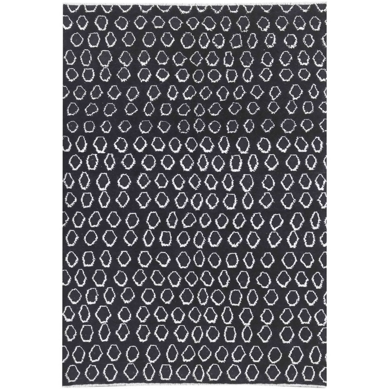 Rectangle 169 cm x 238 cm Geometric Hand Knotted Area Rug