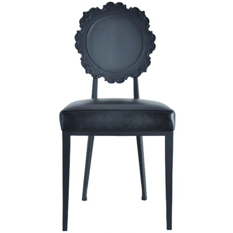 Earl Gray Leather Dining Chair