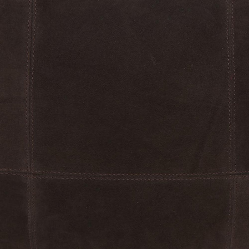 Repose-pieds Shara, Cuir véritable brun foncé
