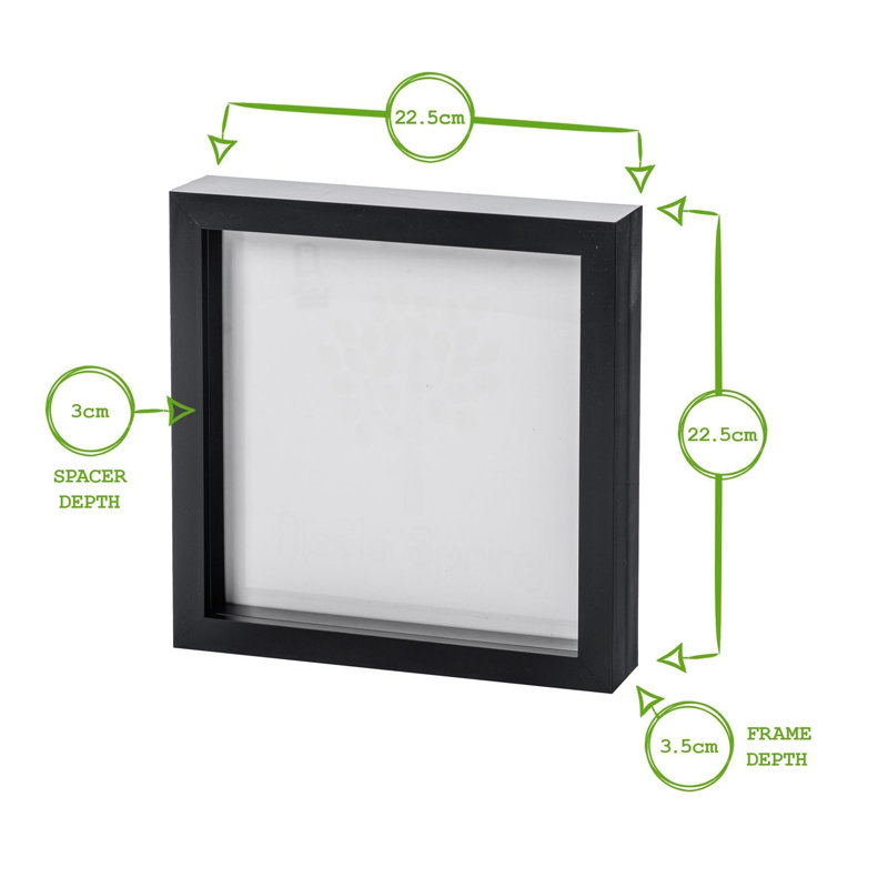 Nicola Spring - 3D Box Photo Frames, 22.5cm H x 22.5cm W x 3.5cm D, Black