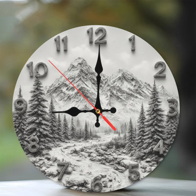 Horloge avec paysage de montagne
