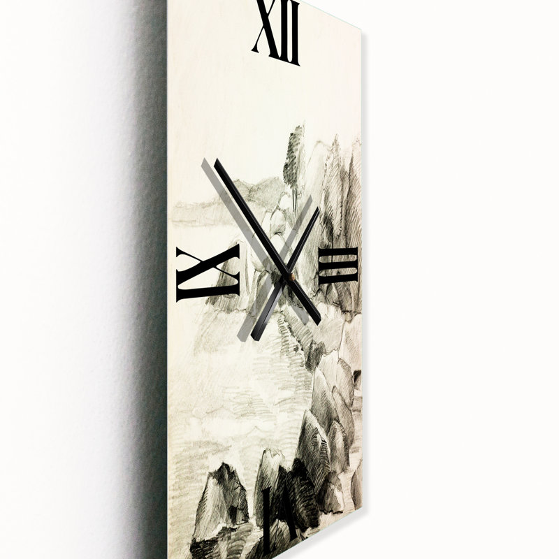 Horloge murale monochrome Lake Shore, Grand