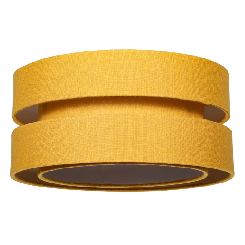 Contemporary Quality Linen Fabric Triple Tier Ceiling Pendant Light Shade, Ochre, 13cm H x 26cm W x 26cm D