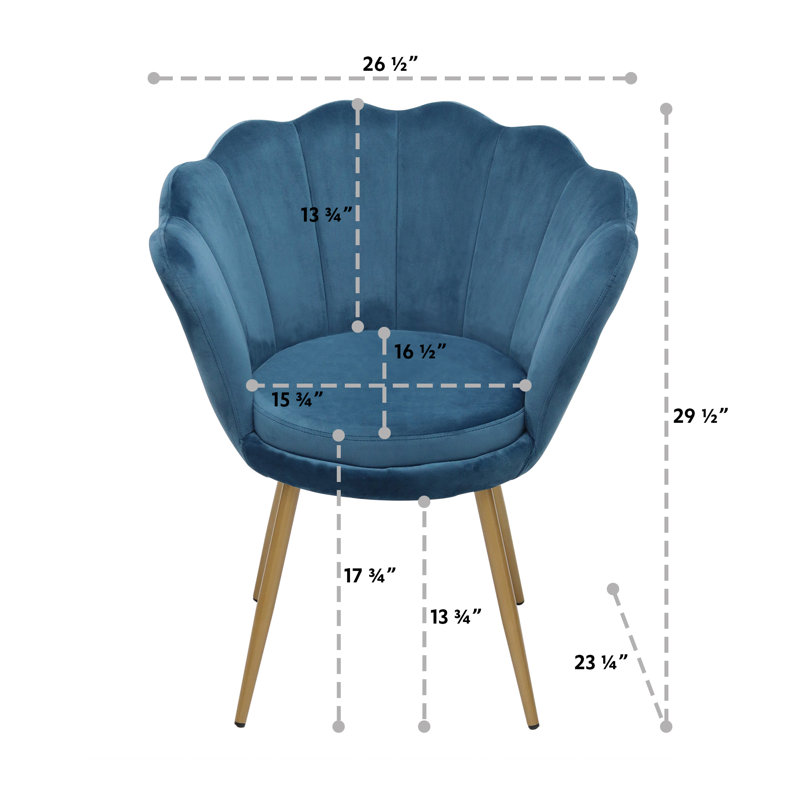 Velvet Barrel Chair, Navy Velvet