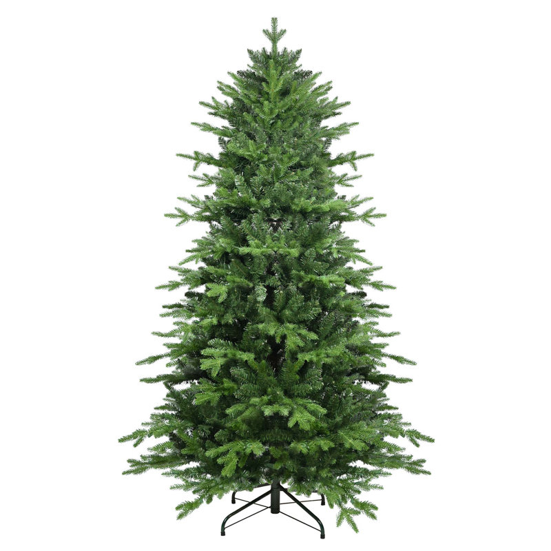   PVC + PE Arbre de Noël à charnières avec support en métal, 5', Blanc