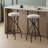 29'' Floral Print Counter Height Bar Stool with Footrest, Set of 2, Upholstered Round Barstools for Kitchen and Dining Room-1445419969