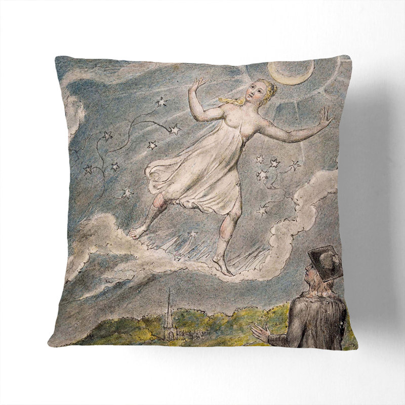 The Wandering Moon Scatter Cushion with Filling, Stone, 40cm H x 40cm W x 15cm D