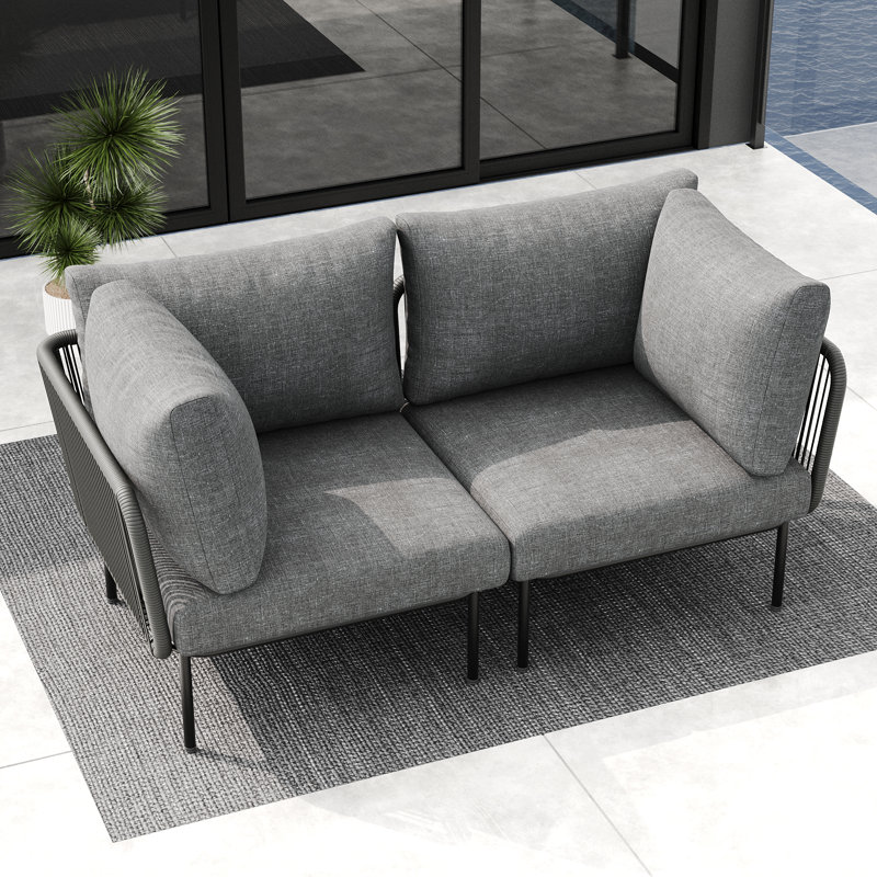 Metal Outdoor Lounge Chair, Dark Grey