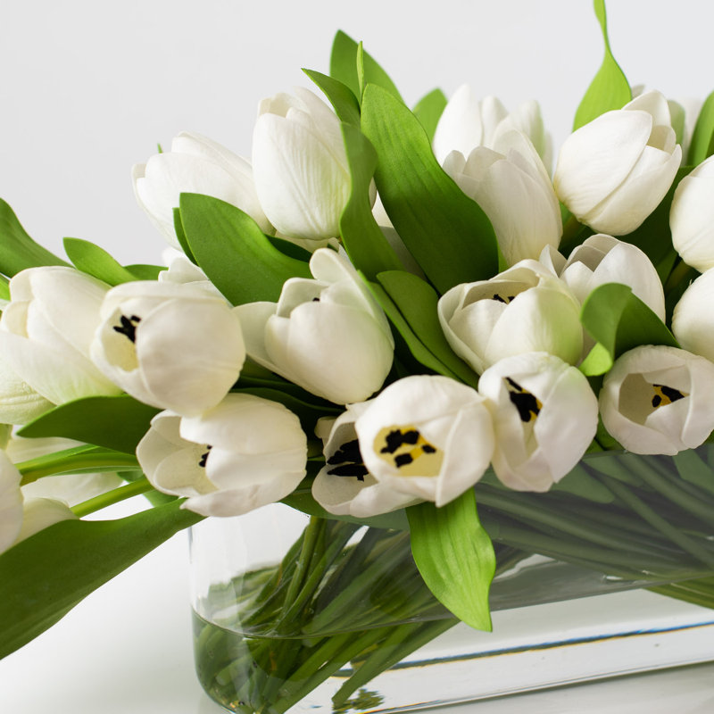 Silk Tulip Arrangement in Vase