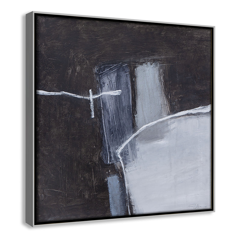Graphite Gemstones I Print by Casa Fine Arts, 13.5" H x 13.5" W, Silver