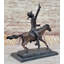 Statue de cowboy à cheval Will Russell à cheval en bronze 16 po x 17 po Russell