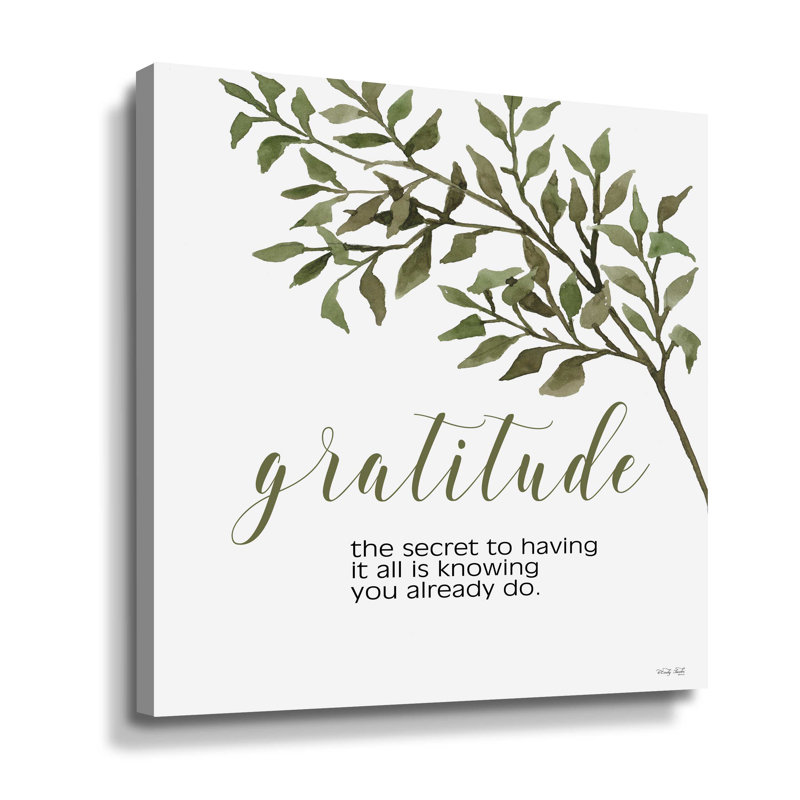 Gratitude - art textuel sur toile, Toile tendue, H 18 po x l 18 po