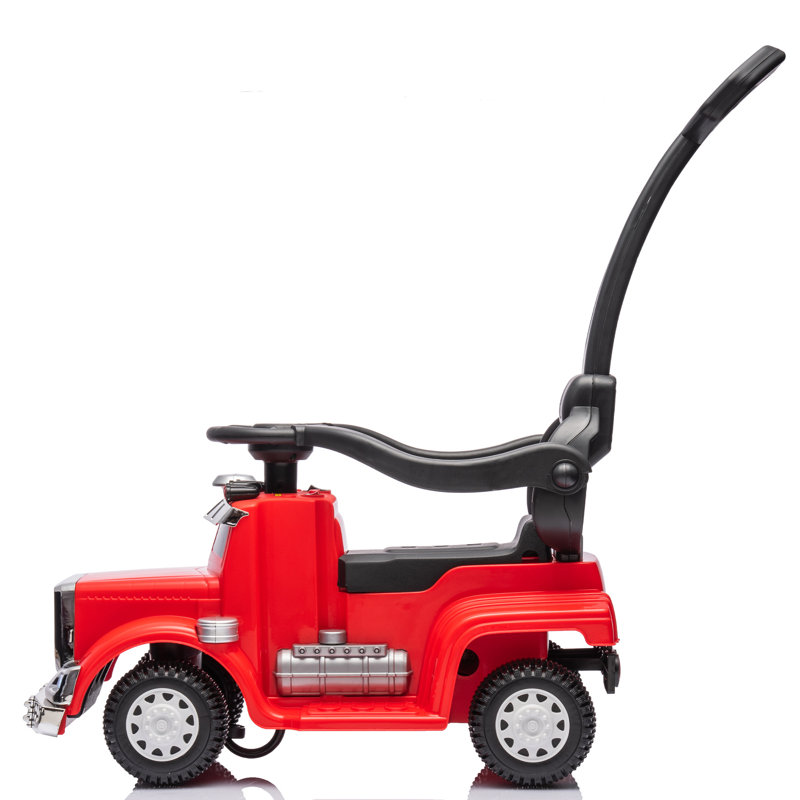 Red 3-in-1 Toddler Push Car with Handle and Music