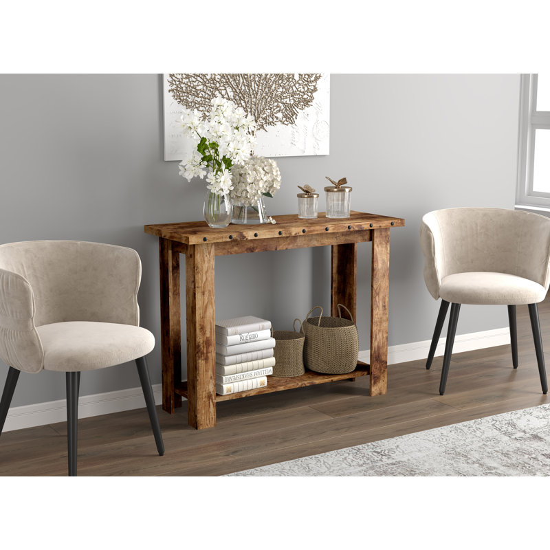 Safdie 81090.Z.07 Brown Entryway Console Sofa Couch Table/Accent Wall Table-39 Long Reclaimed Wood With 1 Shelf For Living Room, 15 In X 39 In X 30 In