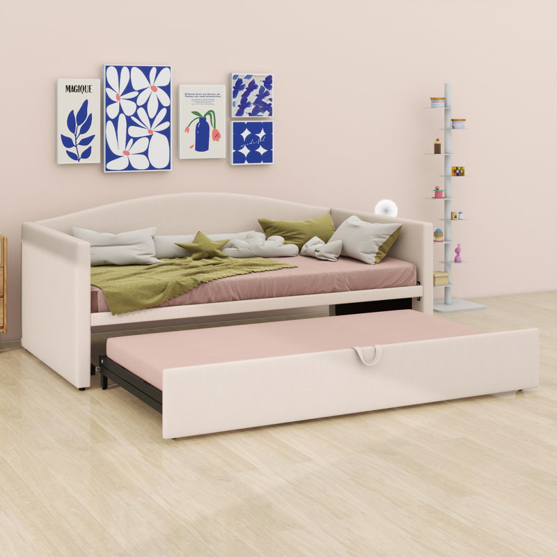 Lit de jour avec couchette extensible, Beige