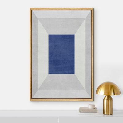 3D Effect Surreal Blue Square Abstract Geometric Illustrations Modern Minimalist -  IDEA4WALL, FCV-ABS03-2210-IRS41-B.WD-24x36