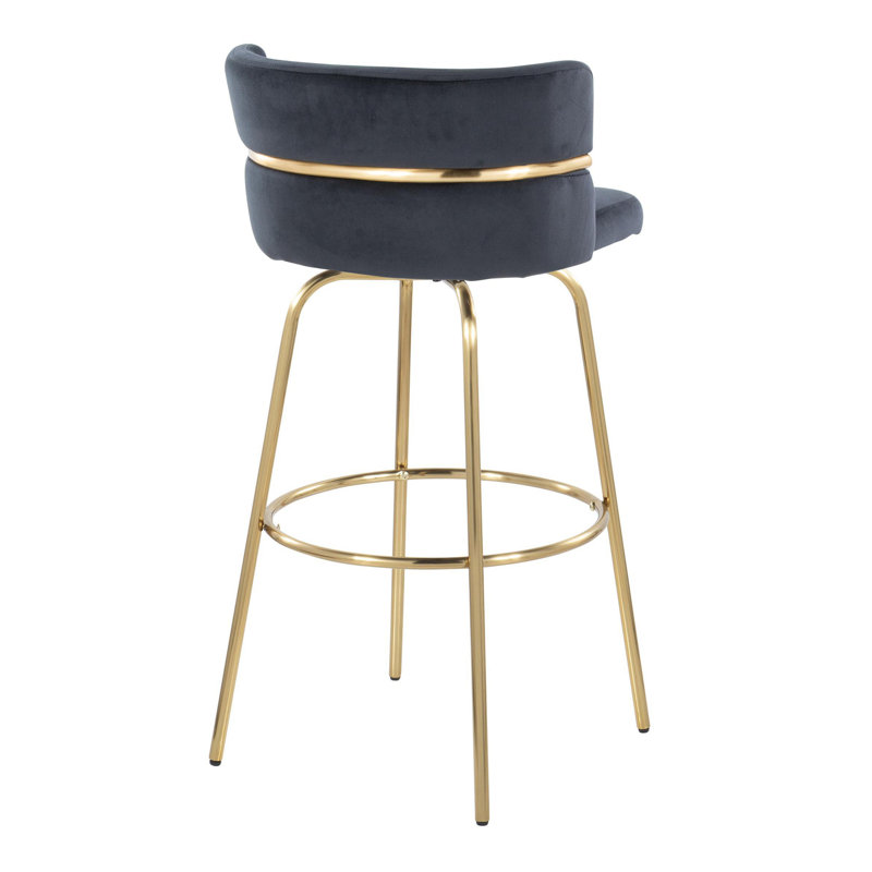 Tabouret de bar à hauteur fixe Art, Noir, Doré