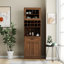 Armoire de cuisine multifonctionnelle avec tablettes coulissantes, rangement de style campagnard pour les espaces de vie et de salle à manger organisés