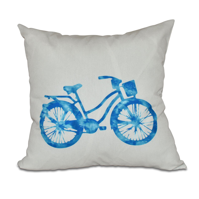 Outdoor Reversible Throw Pillow, Turquoise