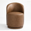 PU Leather Barrel Swivel Armless Dining Chair-403249105