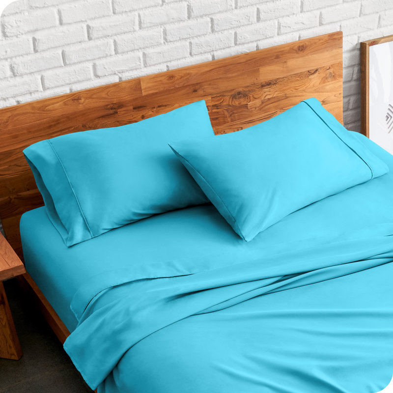 Soft Microfiber Pillowcase Set, 2 King Pillowcases, Aqua