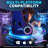 Hoffree Massage Ergonomic Gaming Chair with Bluetooth Speakers and RGB LED Lights-100105943