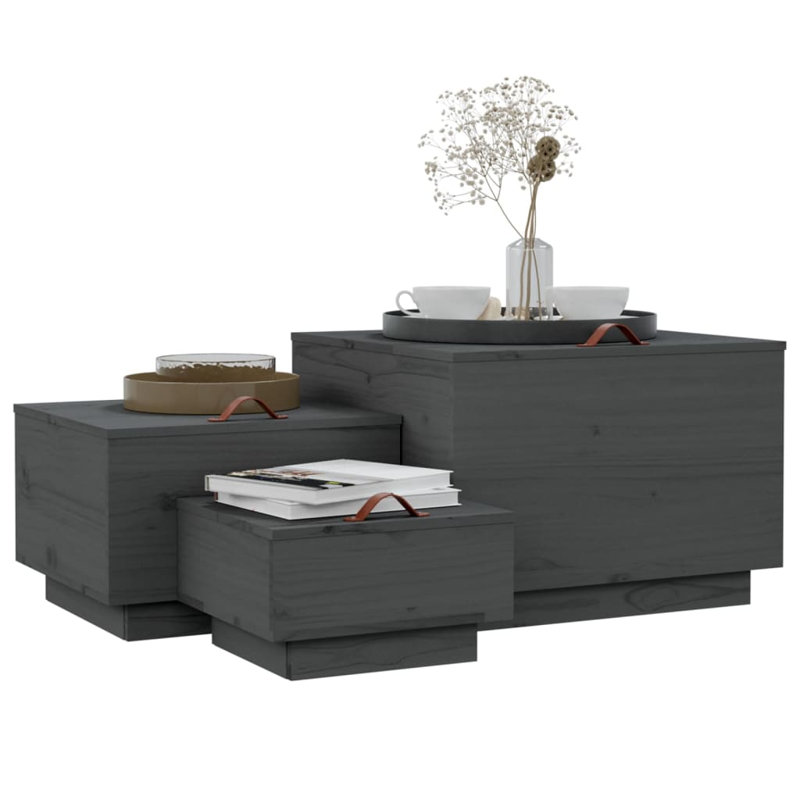 Ebern Designs Solid Wood Storage Tub & Tote, Grey