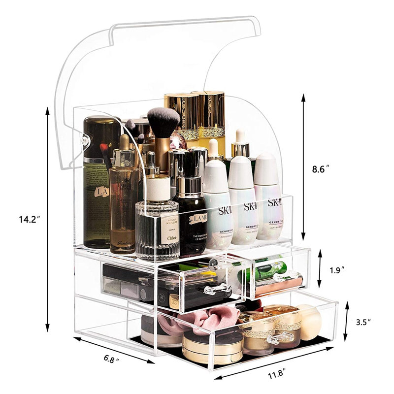Chantea Plastic Makeup Organiser, Transparent